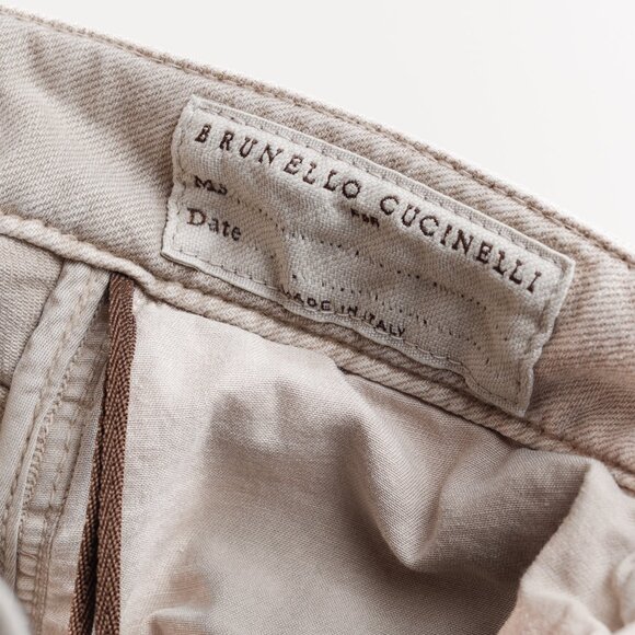 Brunello Cucinelli AW/23 Beige Monili-Beaded Mid-Rise Straight Leg Jeans - Picture 14 of 16